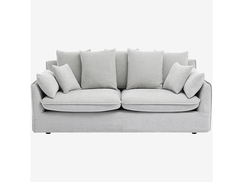 Habitat - Canapé 3 places déhoussable en tissu garni de plumes - Gris polaire - Pensée