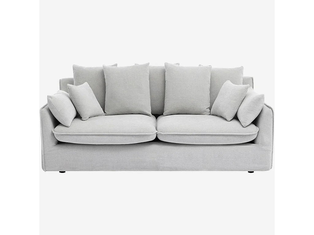 Habitat - Canapé 3 places déhoussable en tissu garni de plumes - Gris polaire - Pensée