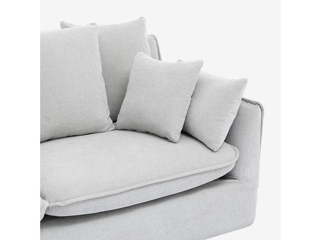 Habitat - Canapé 3 places déhoussable en tissu garni de plumes - Gris polaire - Pensée