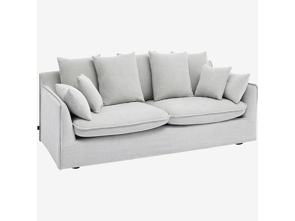 Habitat - Canapé 3 places déhoussable en tissu garni de plumes - Gris polaire - Pensée