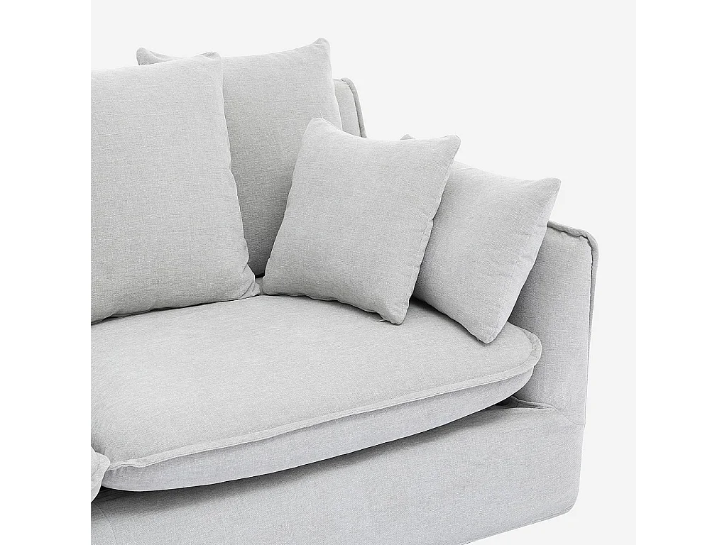 Habitat - Canapé 3 places déhoussable en tissu garni de plumes - Gris polaire - Pensée