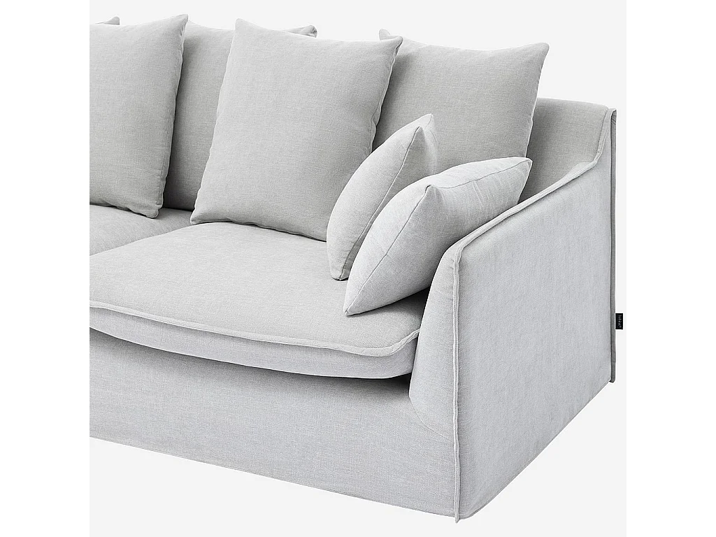 Habitat - Canapé 3 places déhoussable en tissu garni de plumes - Gris polaire - Pensée