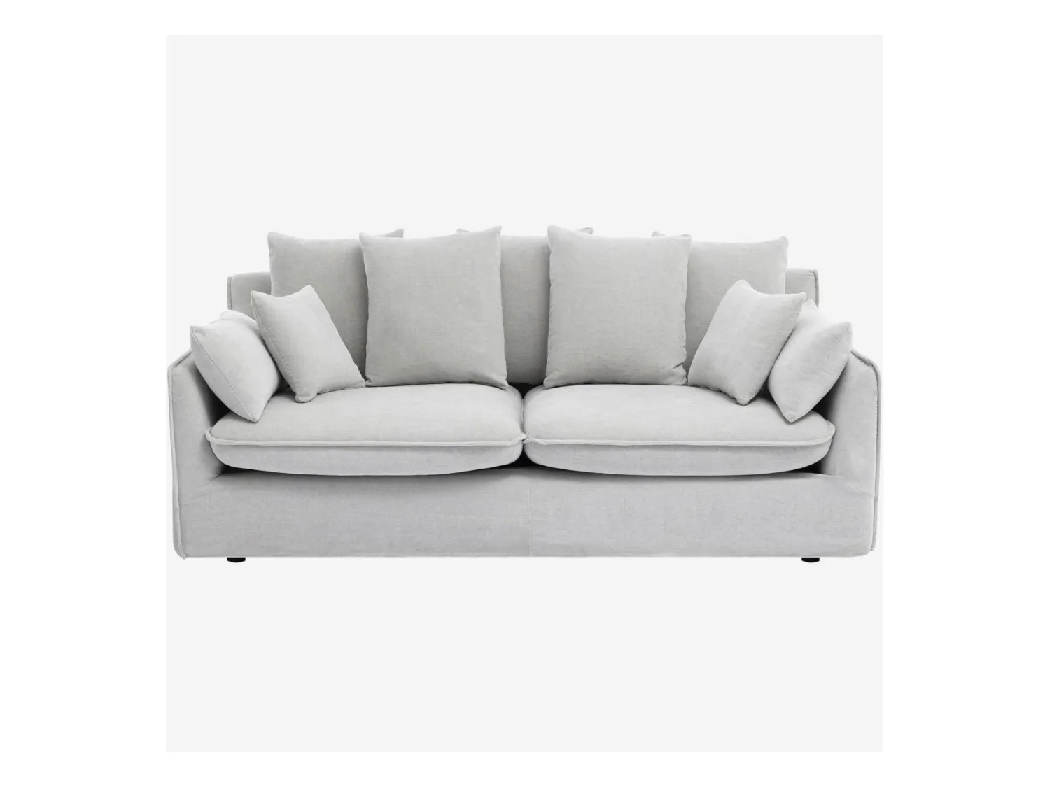 Habitat - Canapé 3 places en tissu garni de plumes - Gris polaire - Pensée