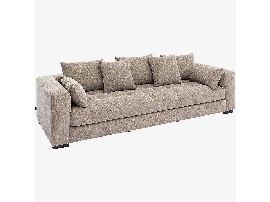Habitat - Canapé 4 places en tissu garni de plumes - Taupe - Orphee