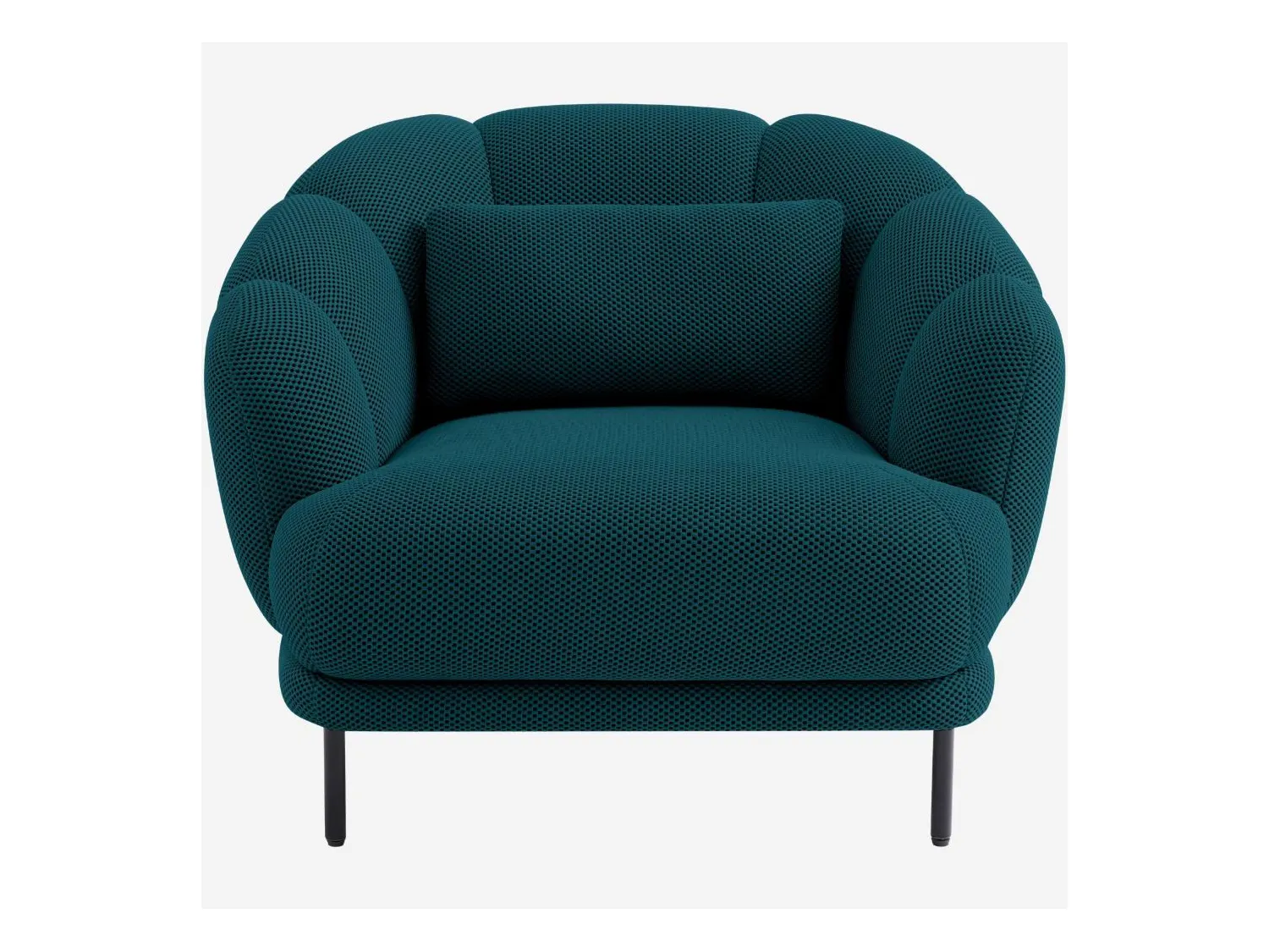 Habitat - Fauteuil en tissu 3D et métal - Bleu canard et noir - Design by Federica Francini - Paraty