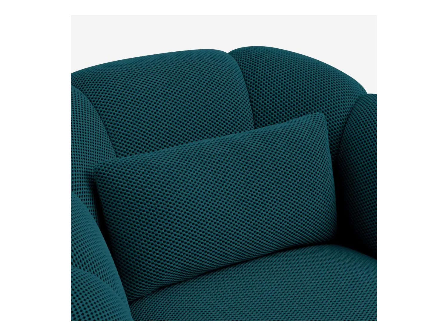 Habitat - Fauteuil en tissu 3D et métal - Bleu canard et noir - Design by Federica Francini - Paraty
