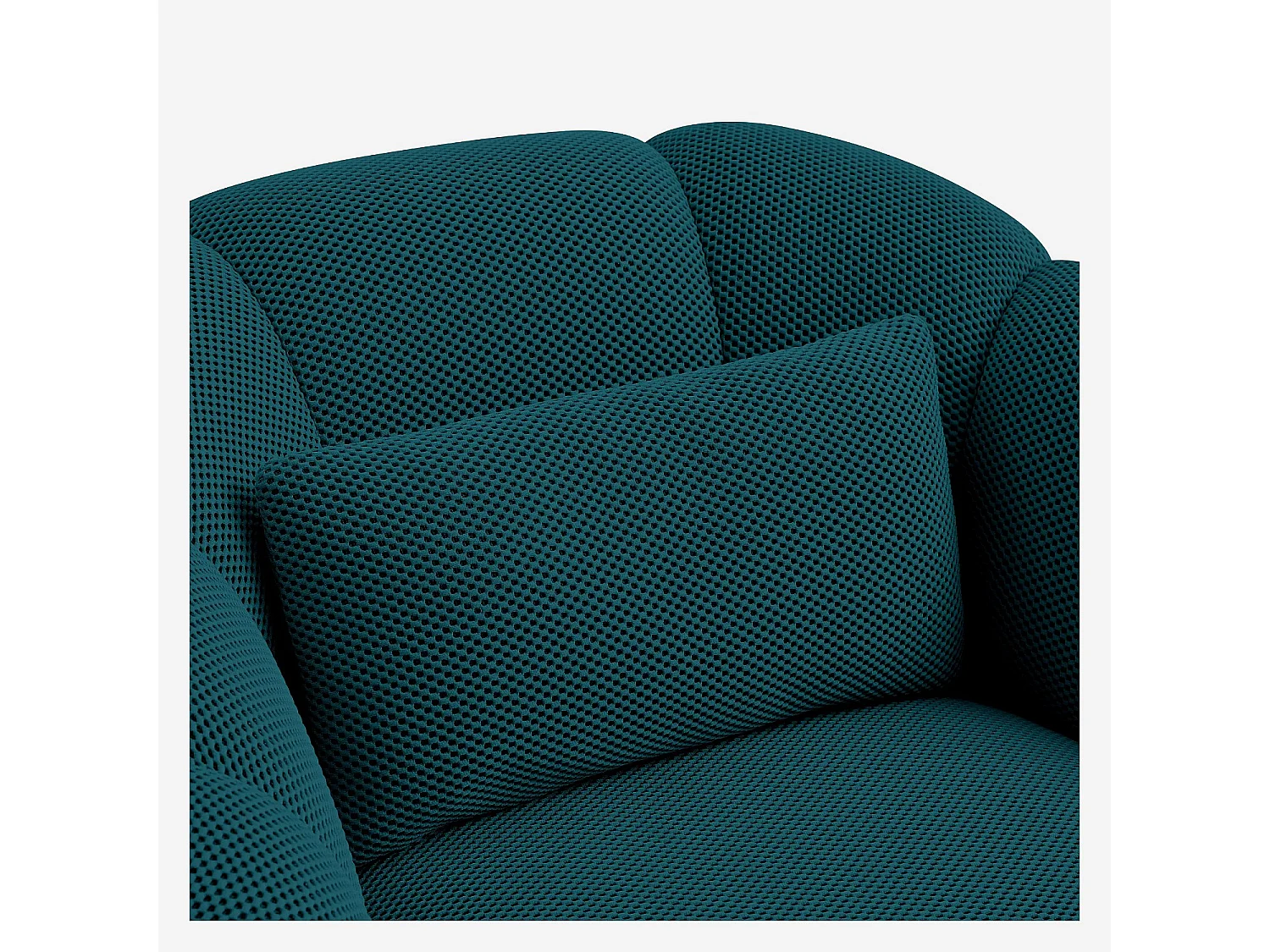 Habitat - Fauteuil en tissu 3D et métal noir - Bleu canard - Design by Federica Francini PARATY