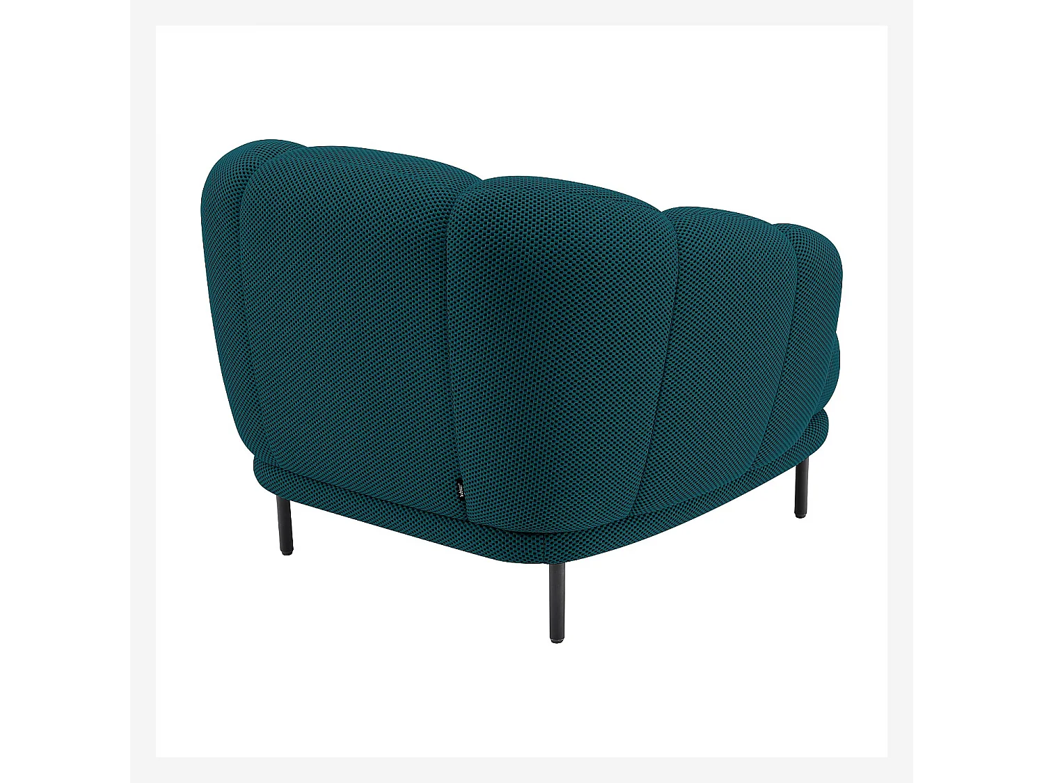 Habitat - Fauteuil en tissu 3D et métal noir - Bleu canard - Design by Federica Francini PARATY