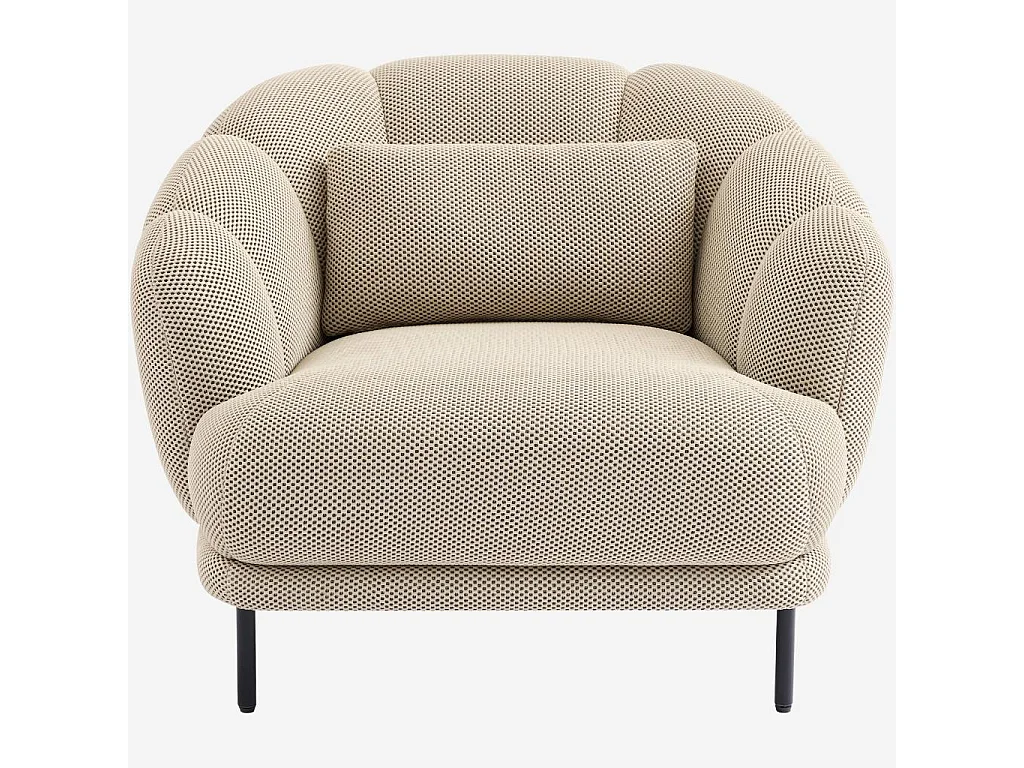 Habitat - Fauteuil en tissu 3D et métal - Sable et noir - Design by Federica Francini - Paraty