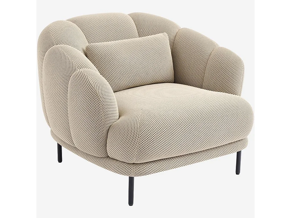 Habitat - Fauteuil en tissu 3D et métal - Sable et noir - Design by Federica Francini - Paraty