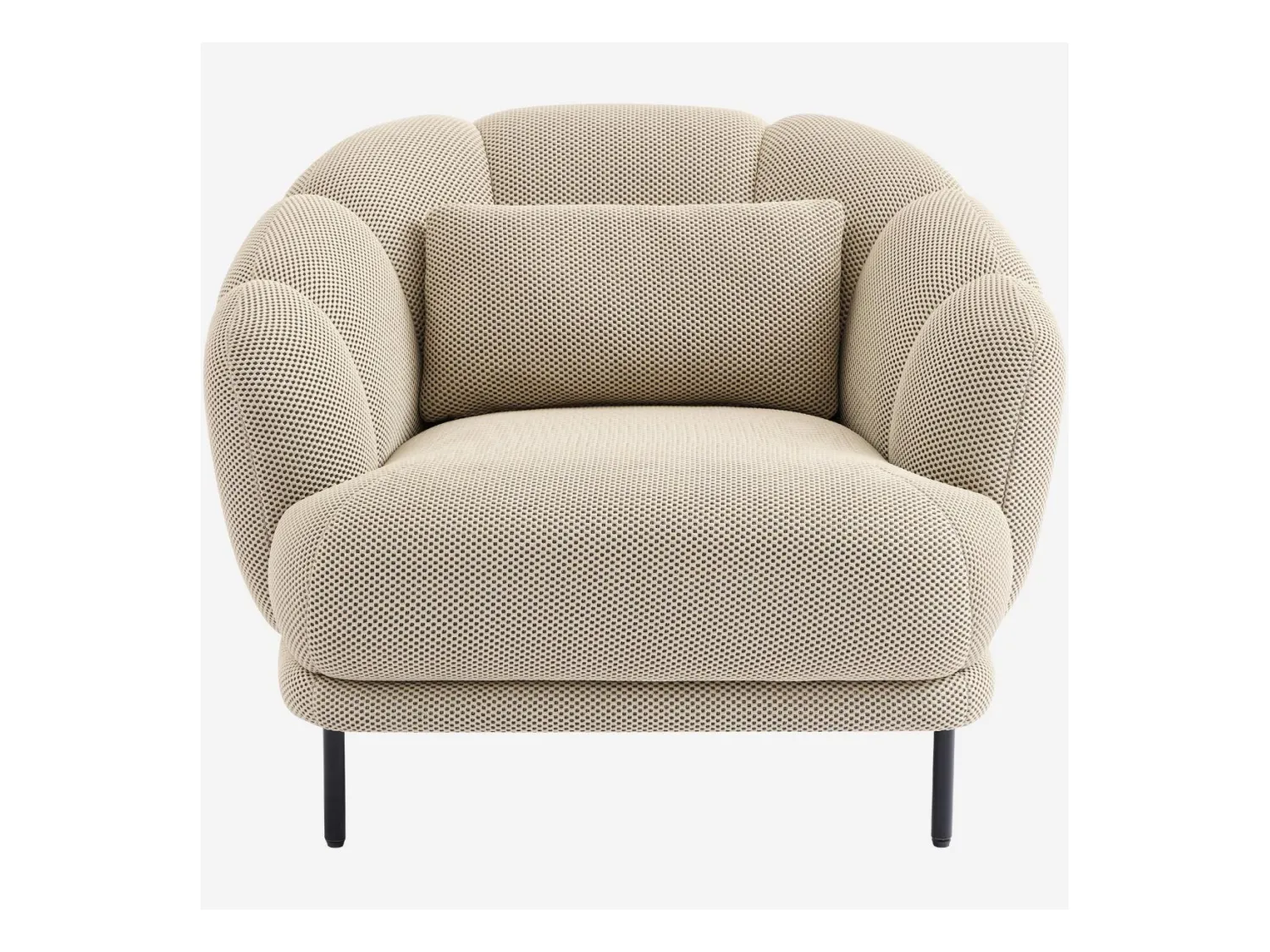 Habitat - Fauteuil en tissu 3D et métal - Sable et noir - Design by Federica Francini - Paraty