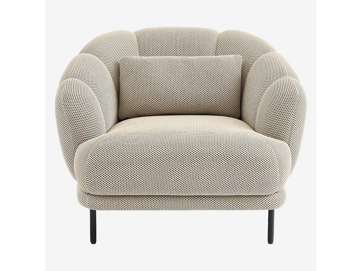Fauteuil en tissu 3D et métal noir - Sable - Design by Federica Francini