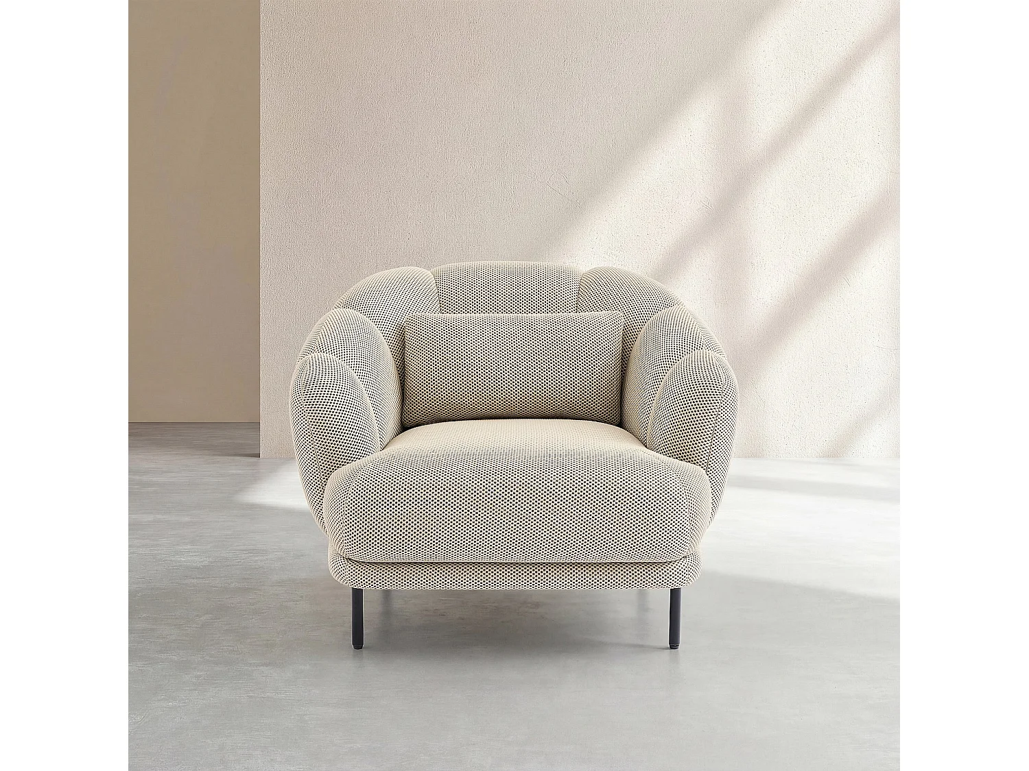 Fauteuil en tissu 3D et métal noir - Sable - Design by Federica Francini