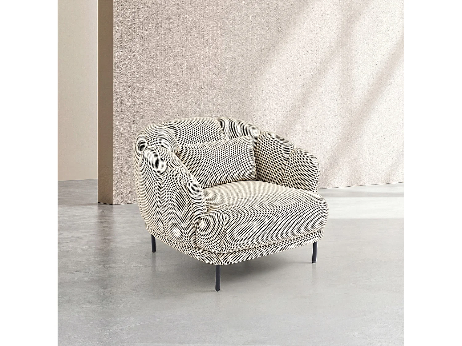 Fauteuil en tissu 3D et métal noir - Sable - Design by Federica Francini