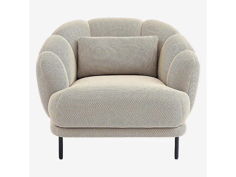 Habitat - Fauteuil en tissu 3D et métal - Sable et noir - Design by Federica Francini - Paraty