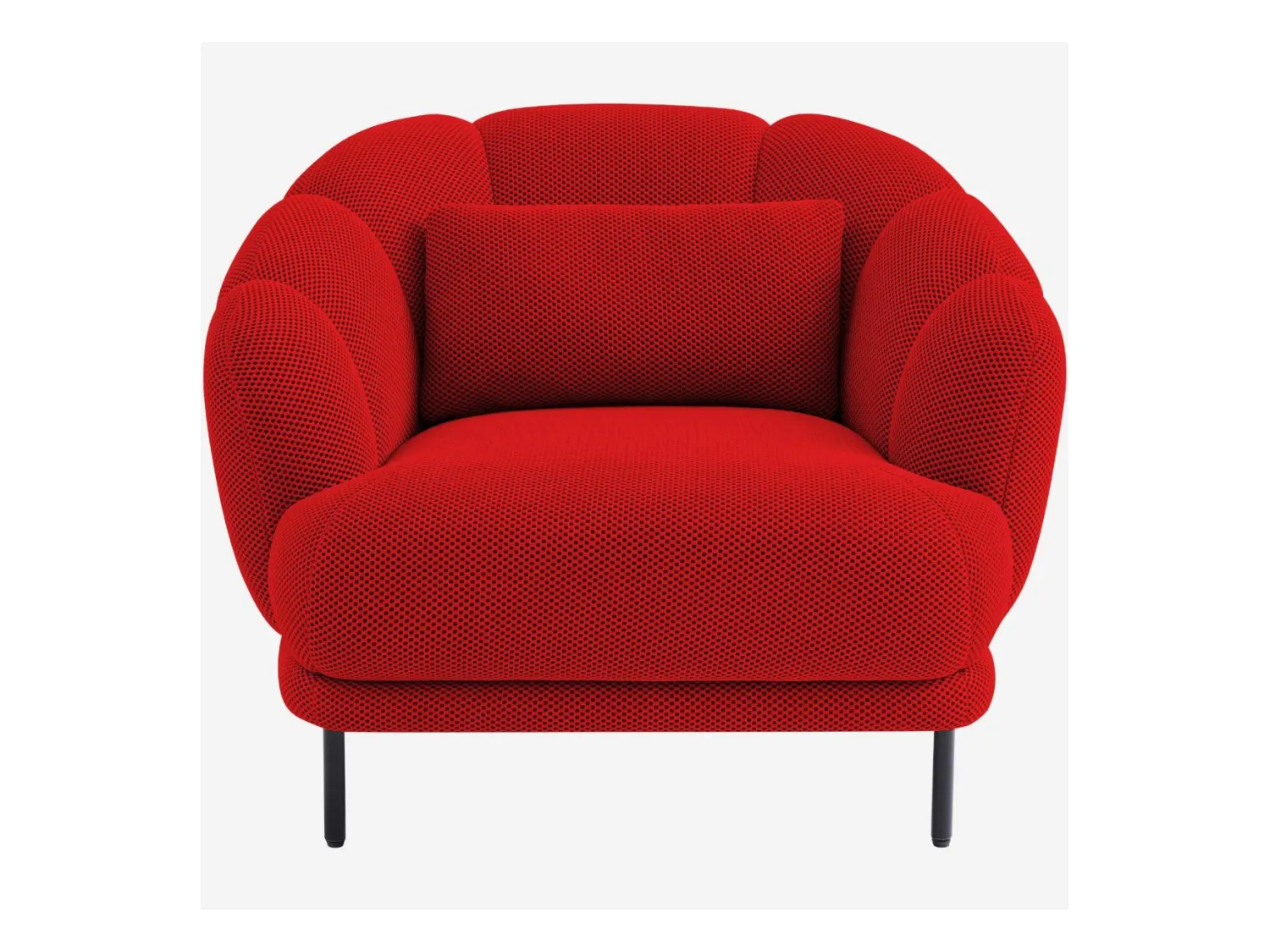 Habitat - Fauteuil en tissu 3D et métal - Rouge coquelicot et noir - Design by Federica Francini - Paraty