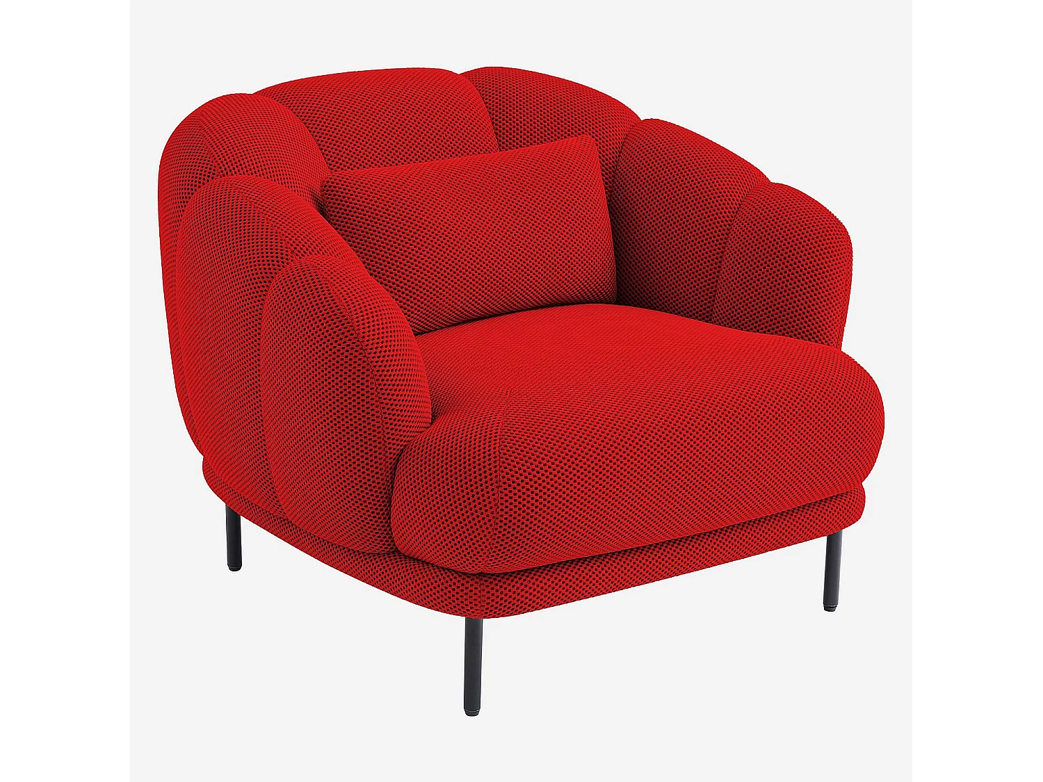 Habitat - Fauteuil en tissu 3D et métal - Rouge coquelicot et noir - Design by Federica Francini - Paraty