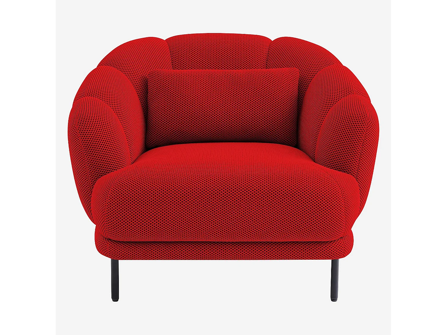Habitat - Fauteuil en tissu 3D et métal noir - Rouge coquelicot - Design by Federica Francini PARATY