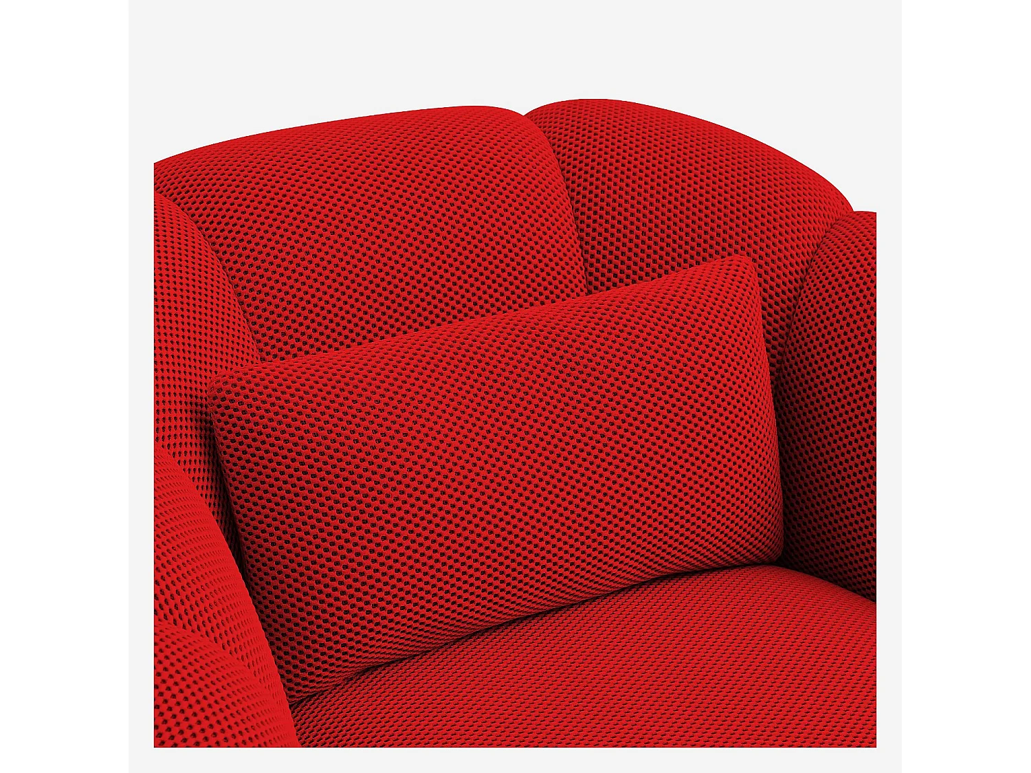 Habitat - Fauteuil en tissu 3D et métal noir - Rouge coquelicot - Design by Federica Francini PARATY