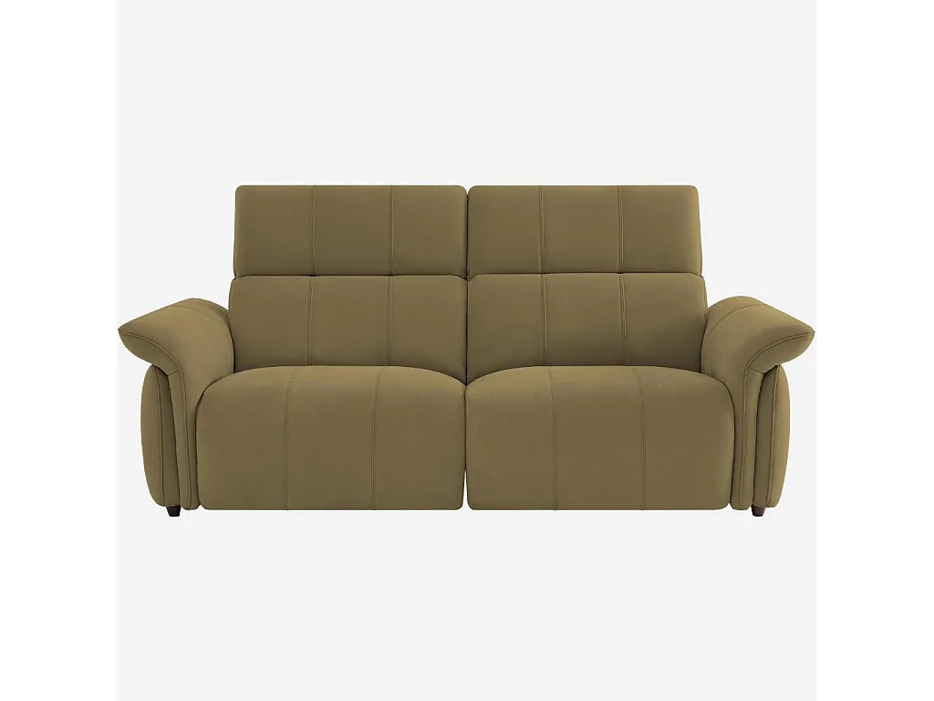 Habitat - Canapé 3 places relax électrique en suédine - Vert olive - Design by Joly Design - Brinda