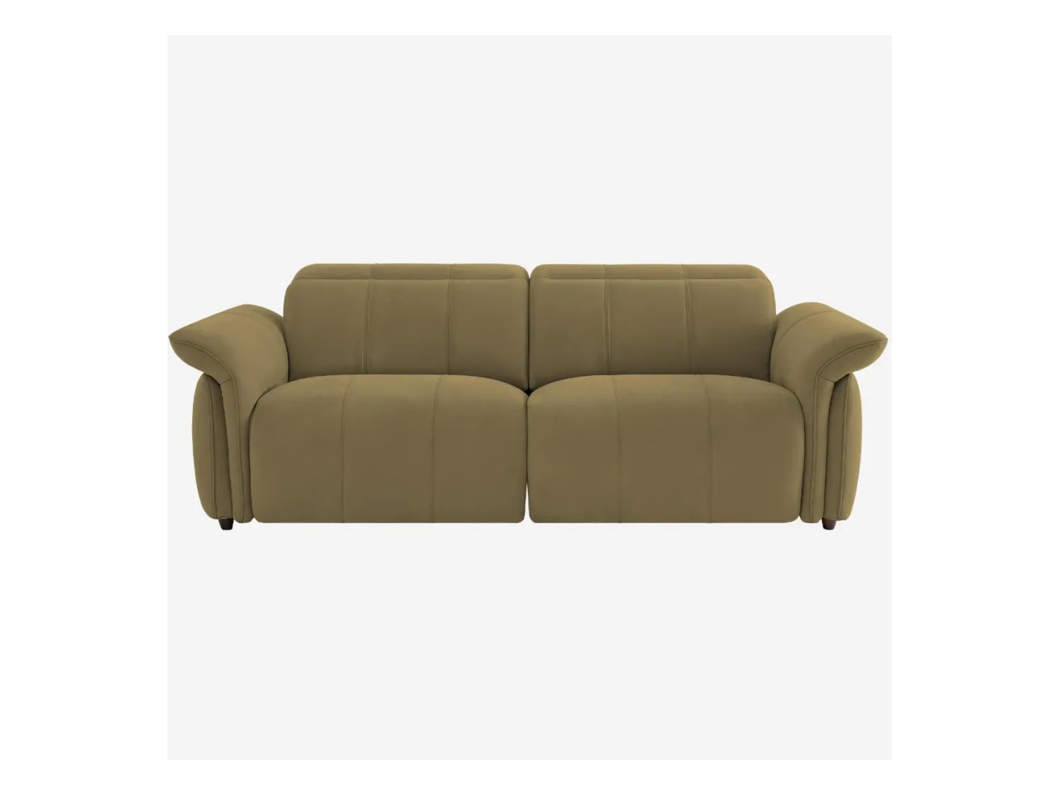 Habitat - Canapé 3 places relax électrique en suédine - Vert olive - Design by Joly Design - Brinda