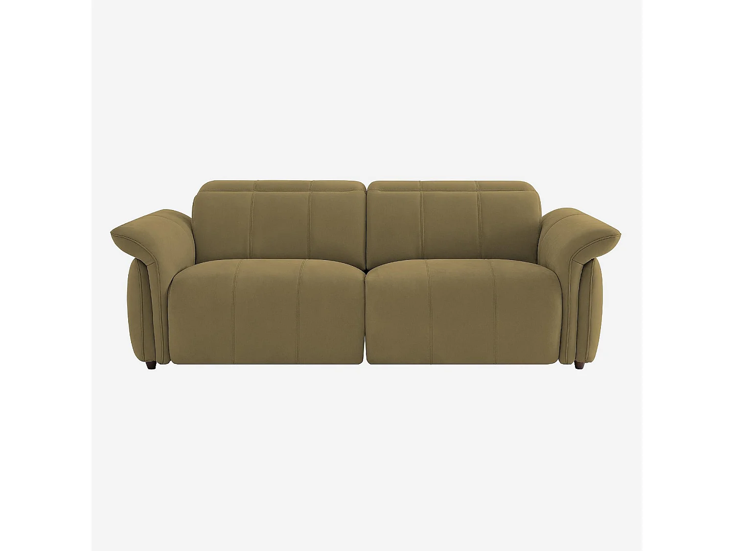 Habitat - Canapé 3 places relax électrique en suédine - Vert olive - Design by Joly Design - Brinda