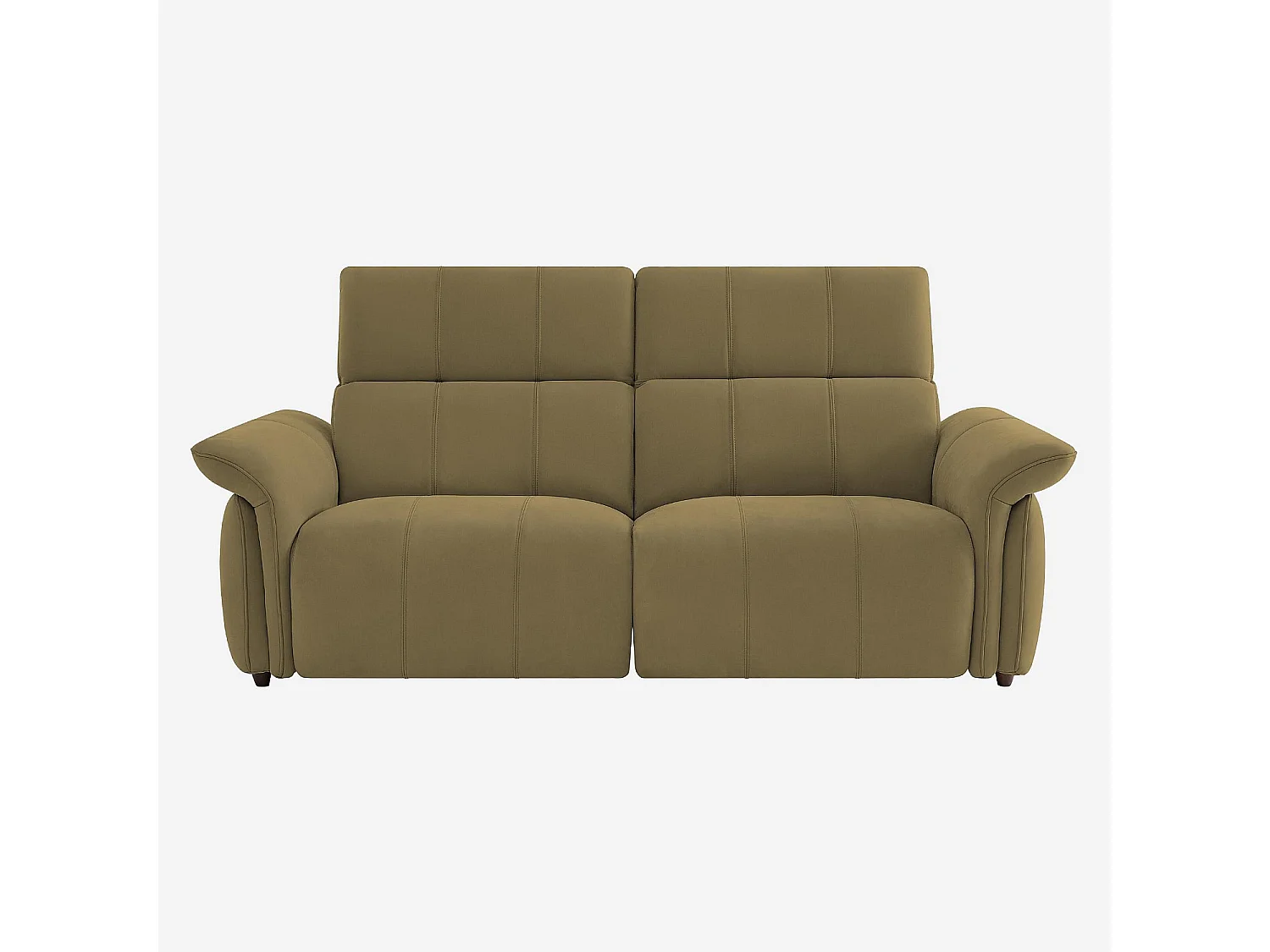 Habitat - Canapé 3 places relax électrique en suédine - Vert olive - Design by Joly Design - Brinda