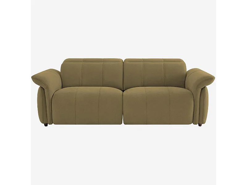 Habitat - Canapé 3 places relax électrique en suédine - Vert olive - Design by Joly Design - Brinda