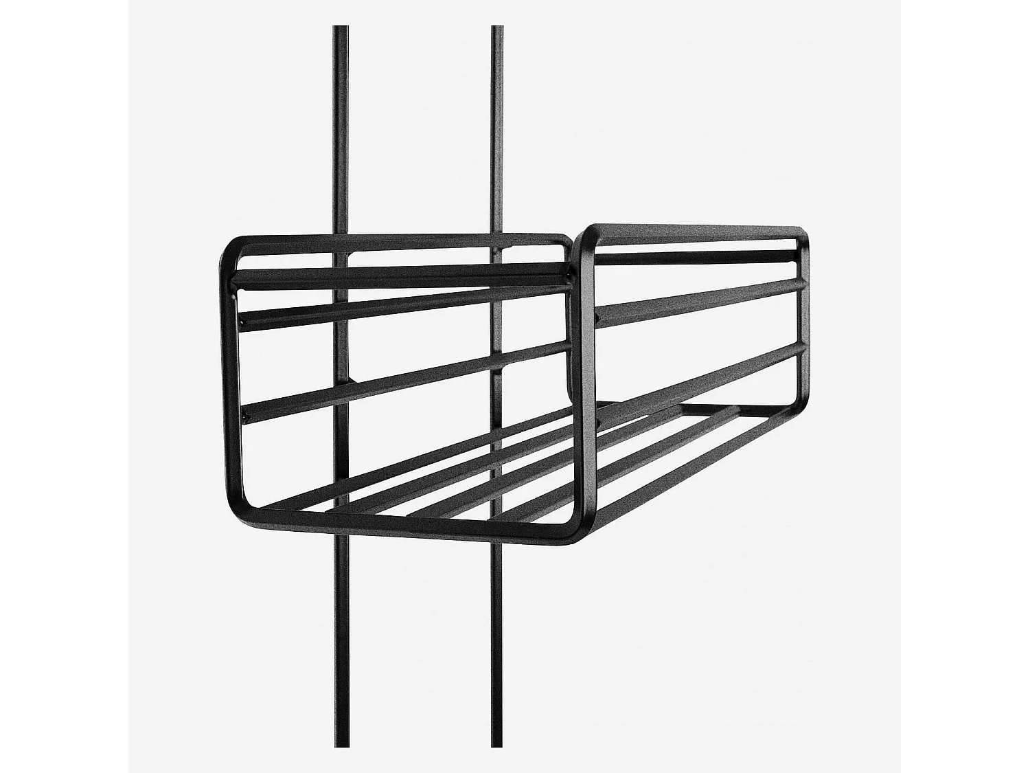 Etagère de douche en métal - 28 x 19 x 75 cm - Noir
