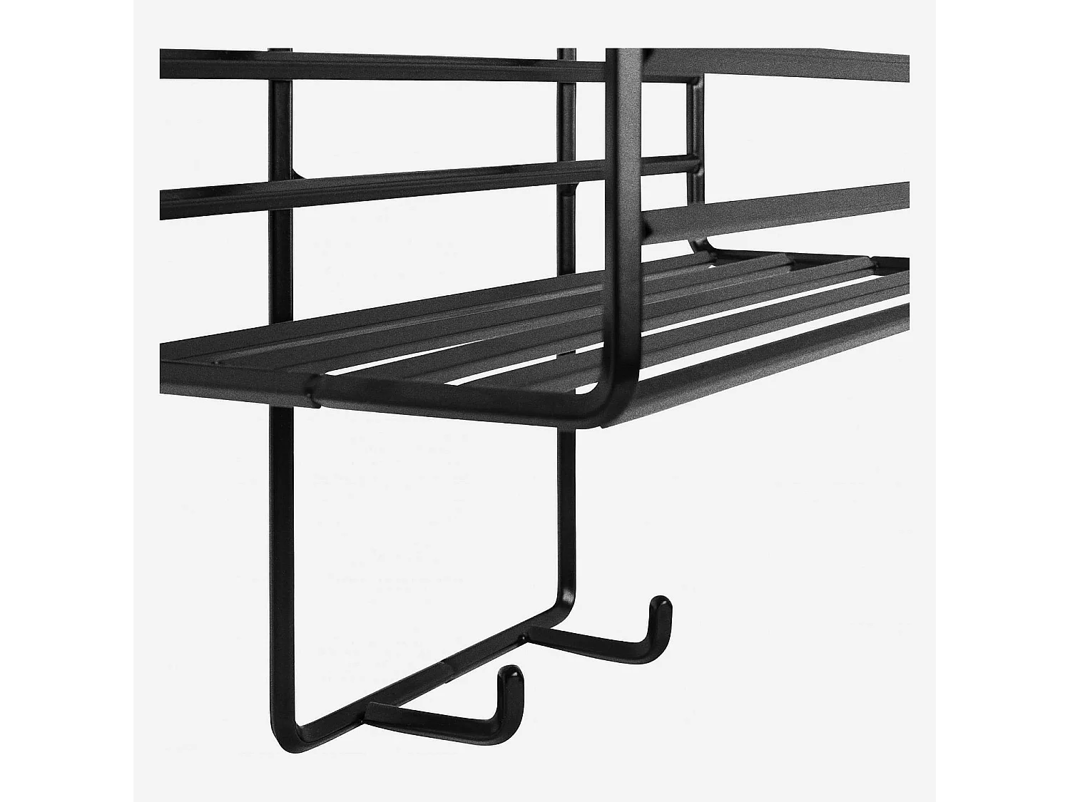Etagère de douche en métal - 28 x 19 x 75 cm - Noir
