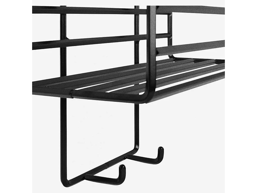 Etagère de douche en métal - 28 x 19 x 75 cm - Noir