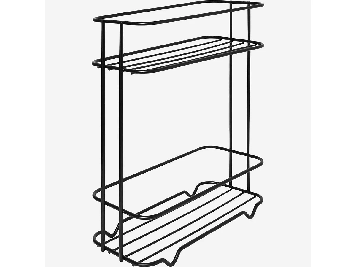 Habitat - Panier de bain 2 étagères en métal - Noir - Atela