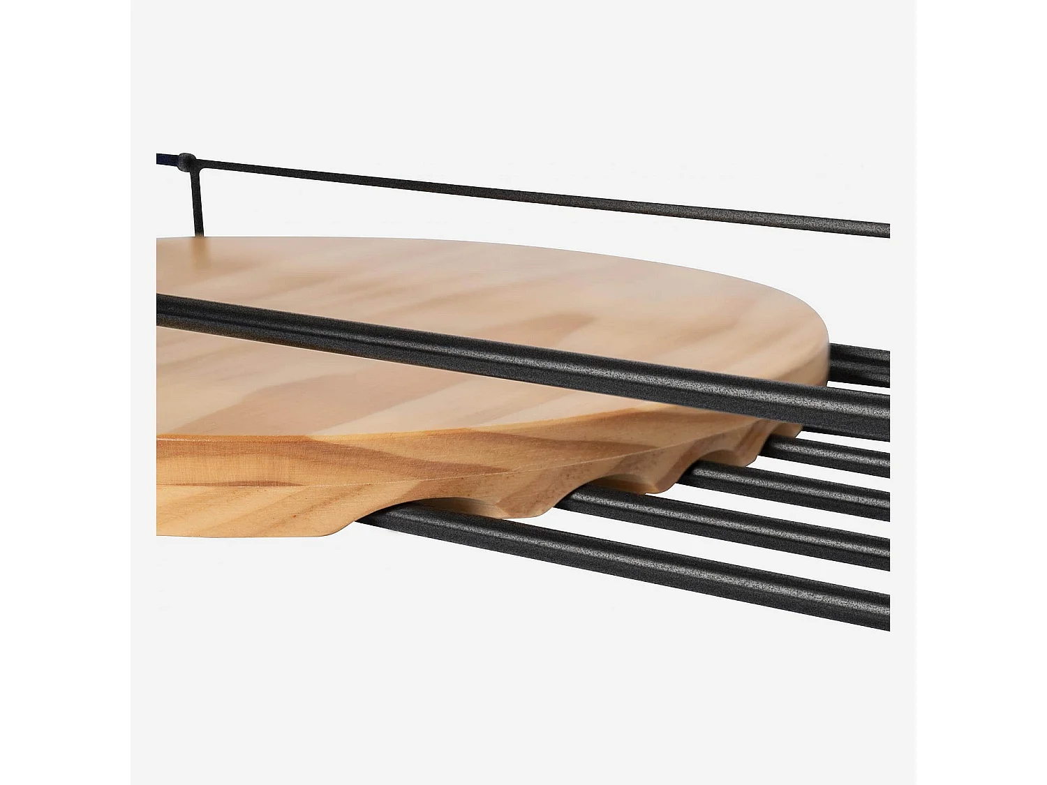 Pont de bain en métal - 70 x 25 x 4 cm - Noir