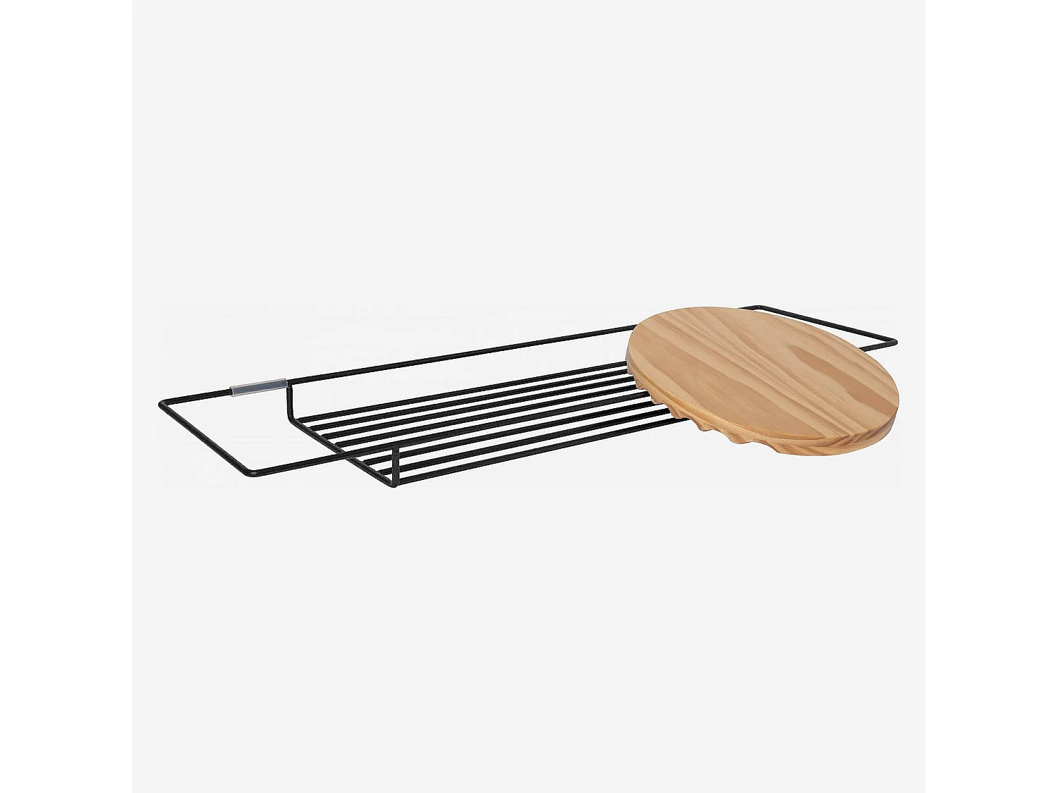 Pont de bain en métal - 70 x 25 x 4 cm - Noir