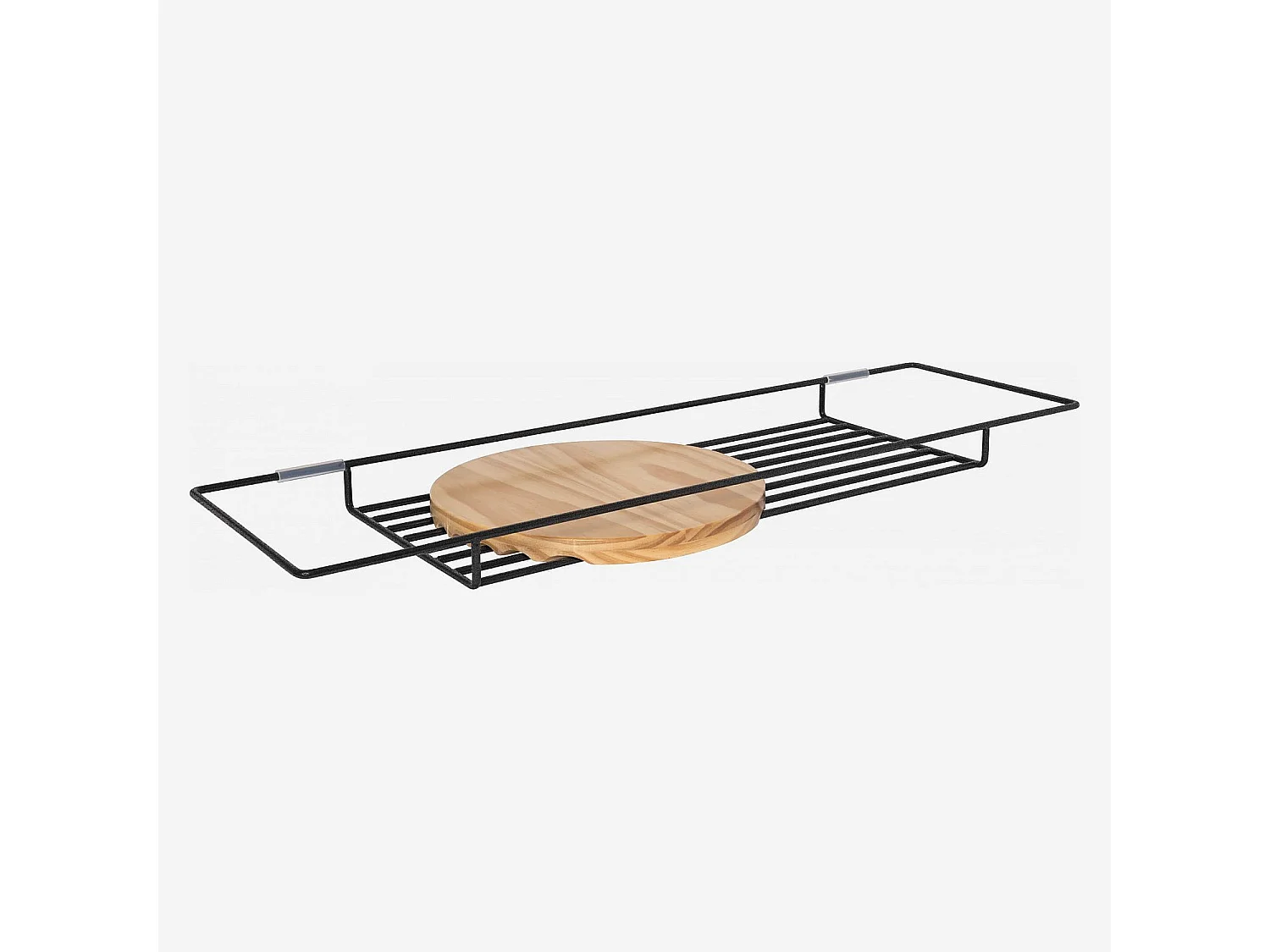 Pont de bain en métal - 70 x 25 x 4 cm - Noir