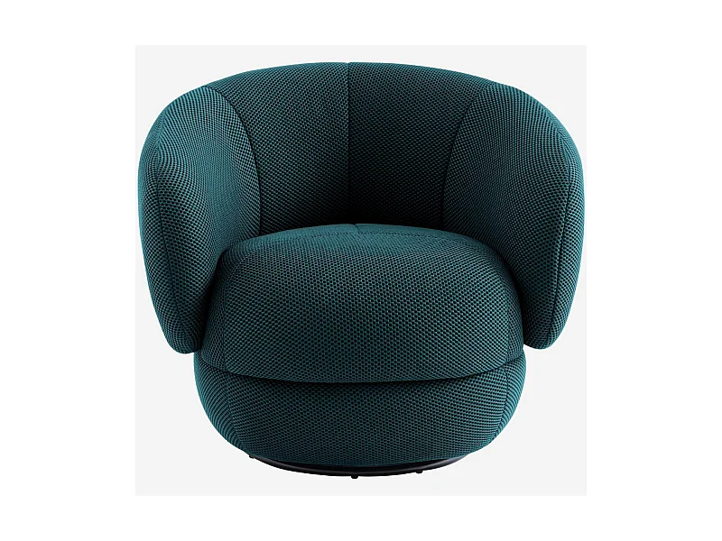 Habitat - Fauteuil pivotant en tissu 3D - Bleu canard - Somio