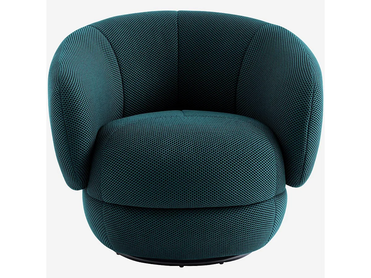 Habitat - Fauteuil pivotant en tissu 3D - Bleu canard - Somio