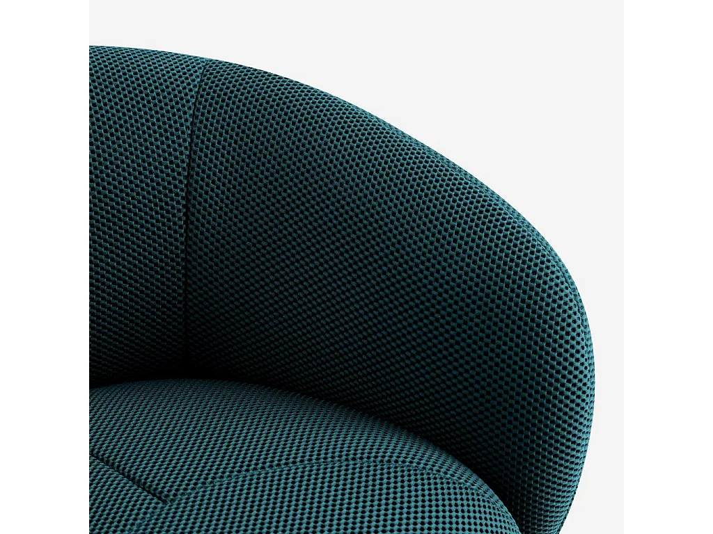 Habitat - Fauteuil pivotant en tissu 3D - Bleu canard - Somio