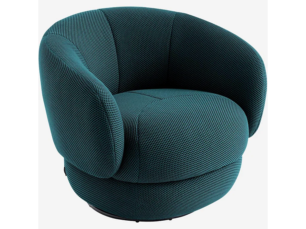 Habitat - Fauteuil pivotant en tissu 3D - Bleu canard - Somio