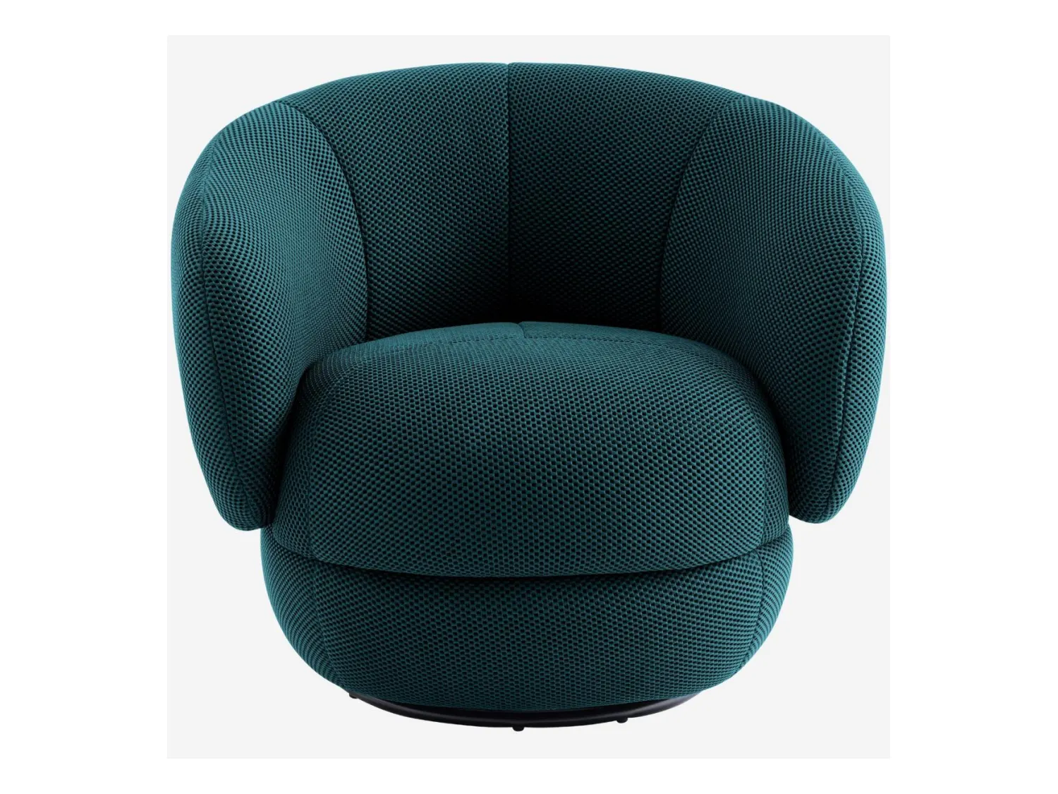 Habitat - Fauteuil pivotant en tissu 3D - Bleu canard - Somio