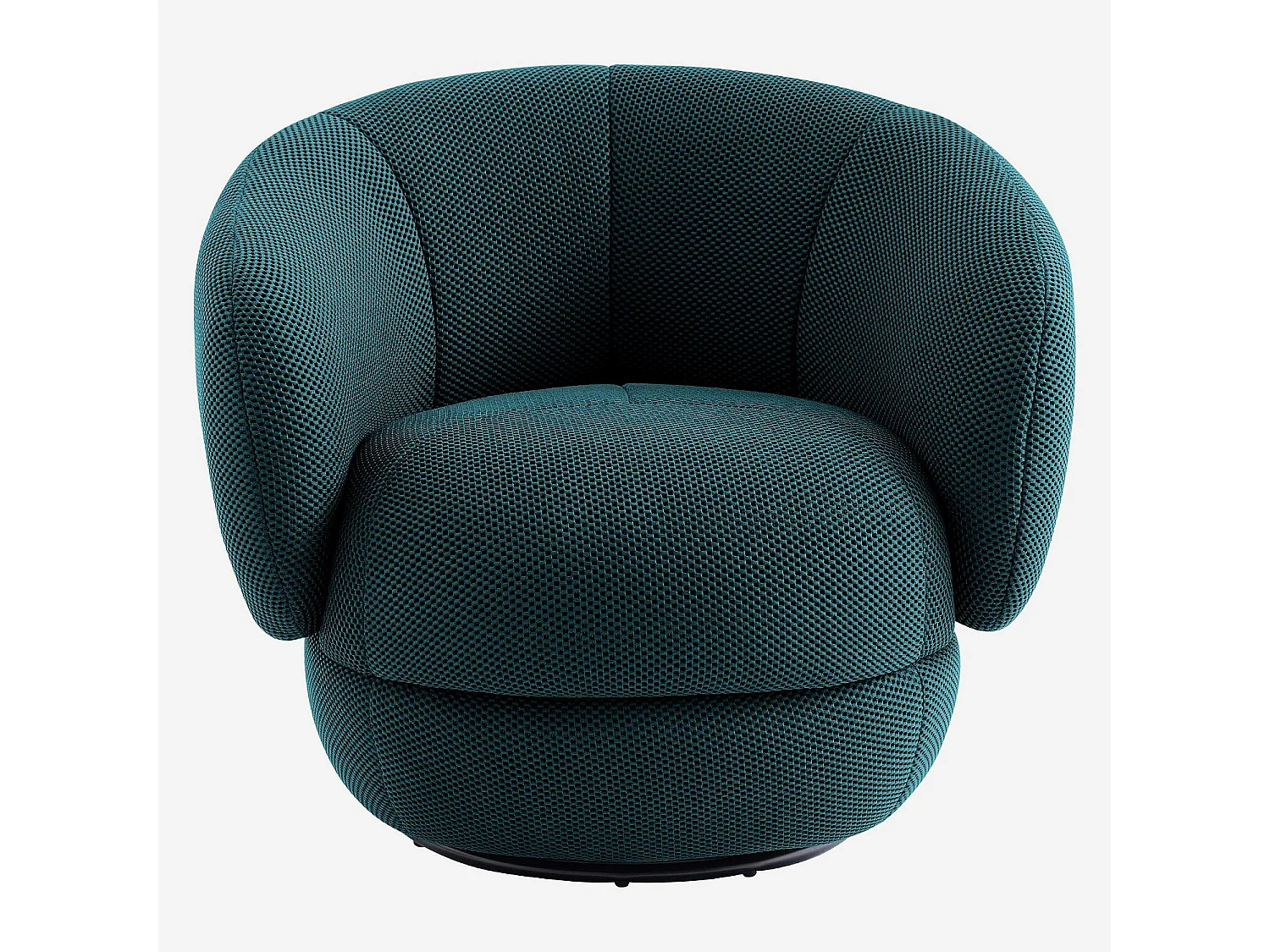 Habitat - Fauteuil pivotant en tissu 3D - Bleu canard - Somio