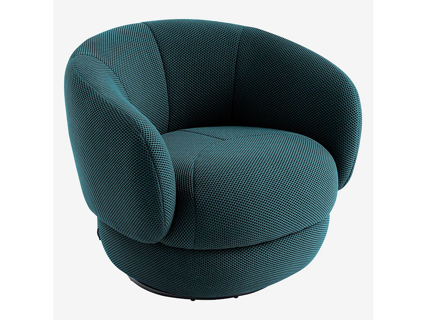 Habitat - Fauteuil pivotant en tissu 3D - Bleu canard - Somio