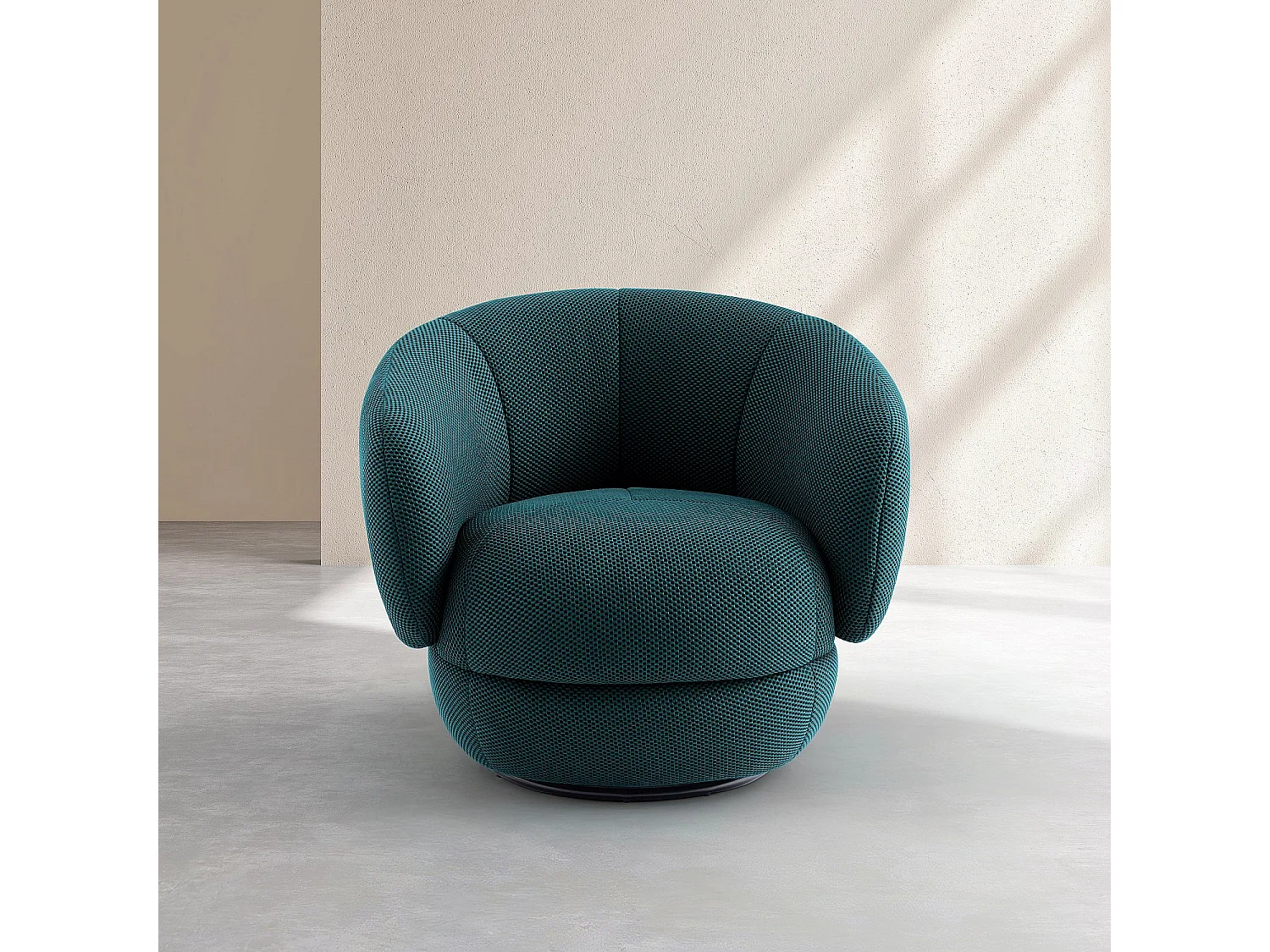 Fauteuil pivotant en tissu 3D - Bleu canard