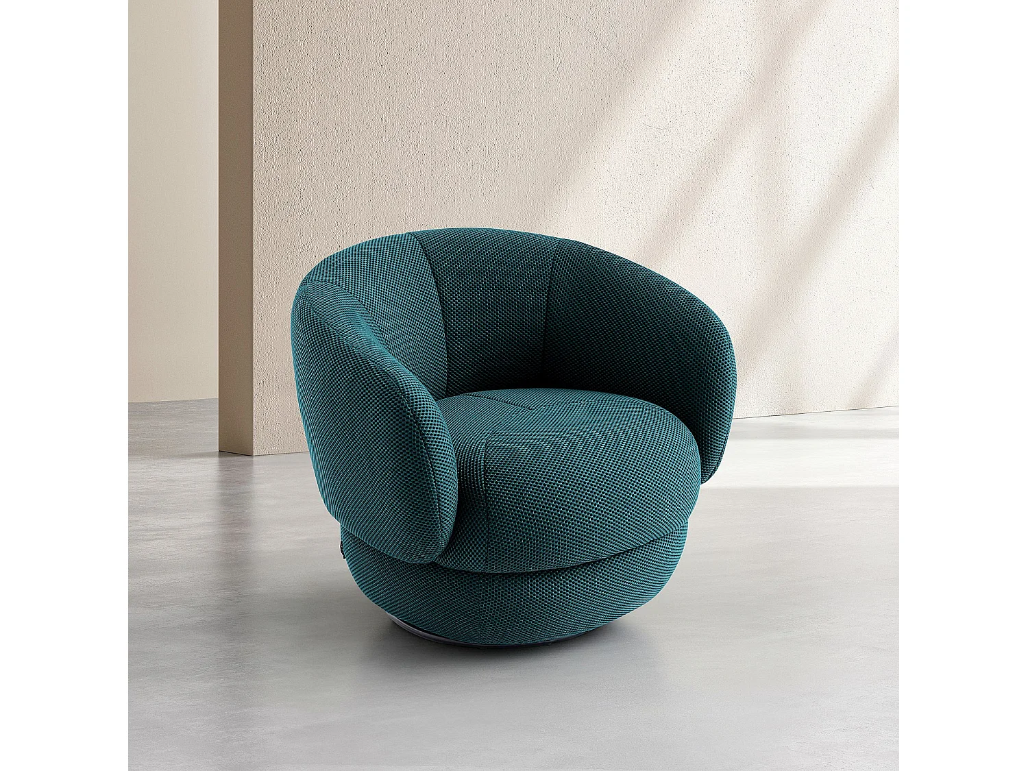 Fauteuil pivotant en tissu 3D - Bleu canard