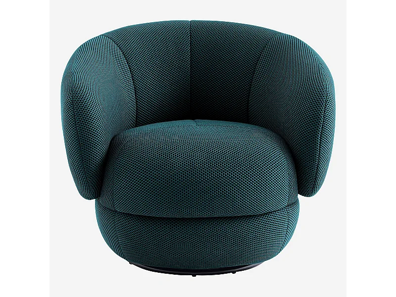 Habitat - Fauteuil pivotant en tissu 3D - Bleu canard - Somio