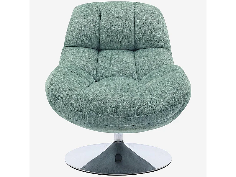 Habitat - Fauteuil pivotant en tissu chenille et métal chromé - Bleu ciel - Mogliano