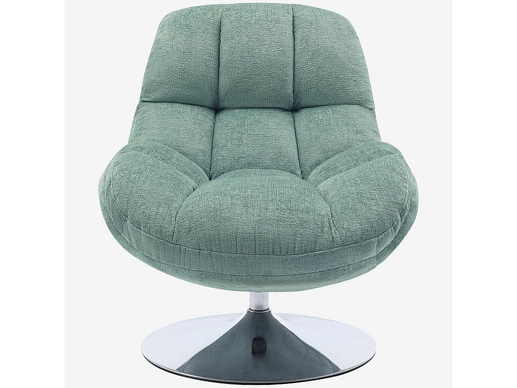 Habitat - Fauteuil pivotant en tissu chenille et métal chromé - Bleu ciel - Mogliano