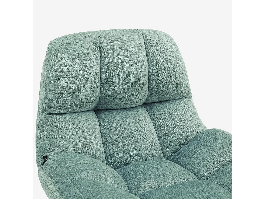 Habitat - Fauteuil pivotant en tissu chenille et métal chromé - Bleu ciel - Mogliano