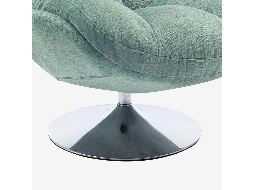 Habitat - Fauteuil pivotant en tissu chenille et métal chromé - Bleu ciel - Mogliano