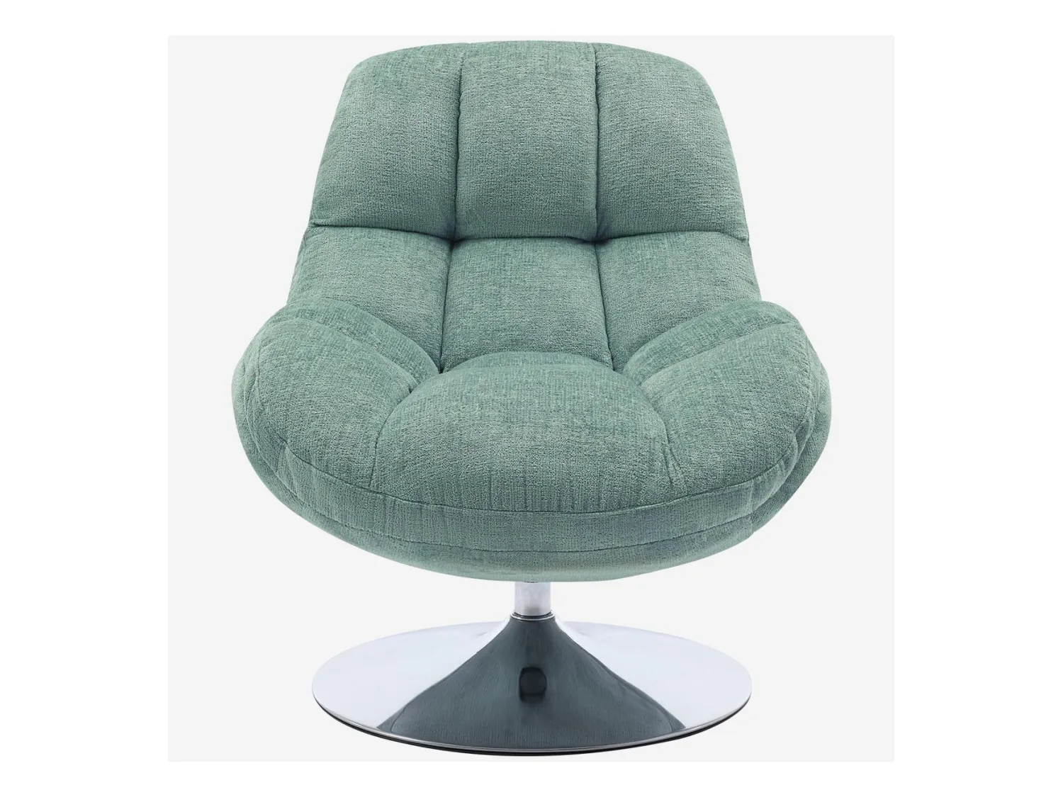 Habitat - Fauteuil pivotant en tissu chenille et métal chromé - Bleu ciel - Mogliano